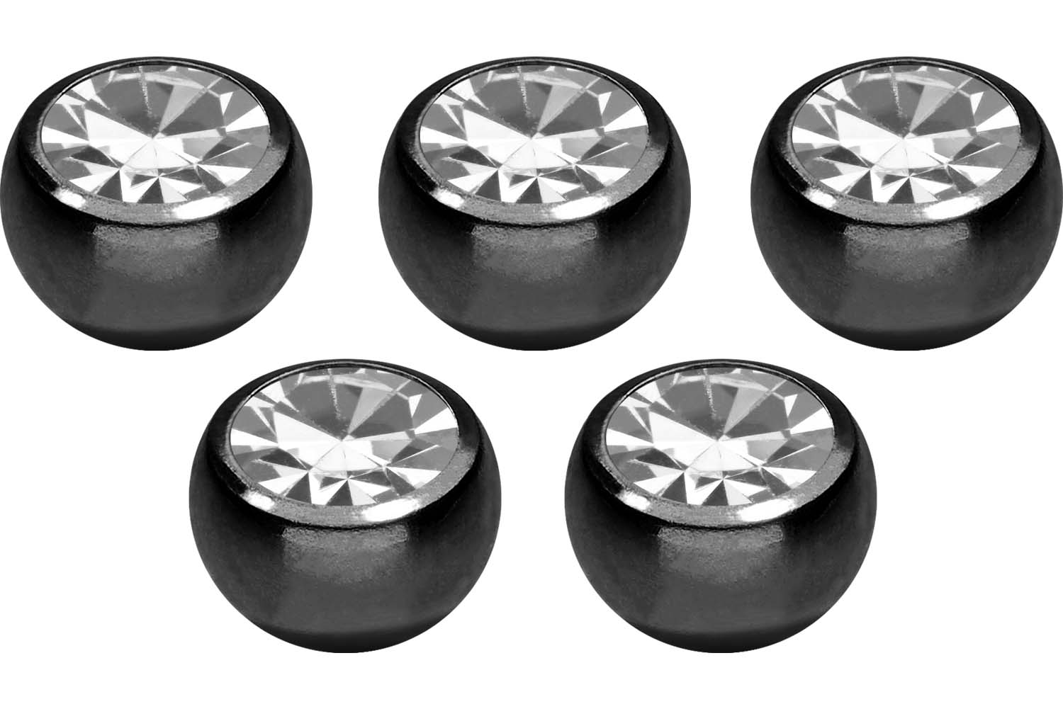 SET Titan Schraubkugel KRISTALL von Piercingline